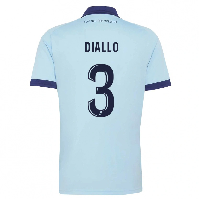 Danxen Homem Camisola Ibrahim Diallo #3 Azul Centáurea Preto Alternativa 2026/27 Camisa