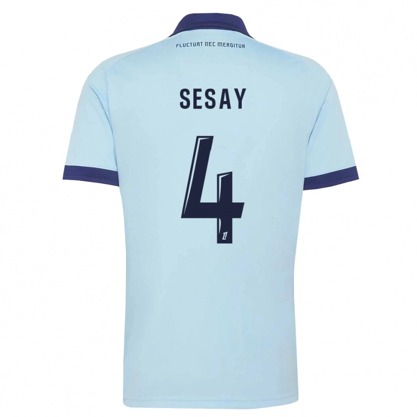 Danxen Homem Camisola Mohamed Sesay #4 Azul Centáurea Preto Alternativa 2026/27 Camisa