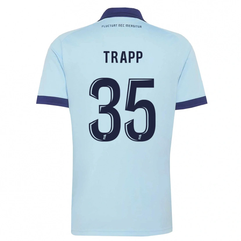 Danxen Homem Camisola Kevin Trapp #35 Azul Centáurea Preto Alternativa 2026/27 Camisa