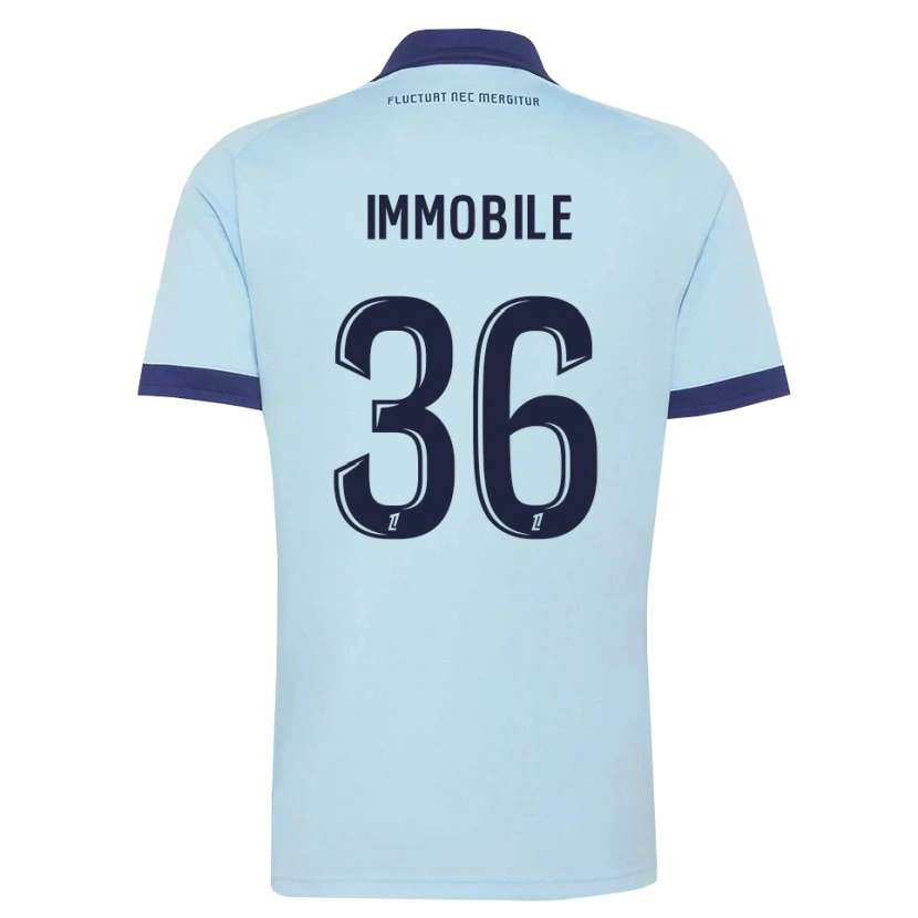 Danxen Homem Camisola Ciro Immobile #36 Azul Centáurea Preto Alternativa 2026/27 Camisa