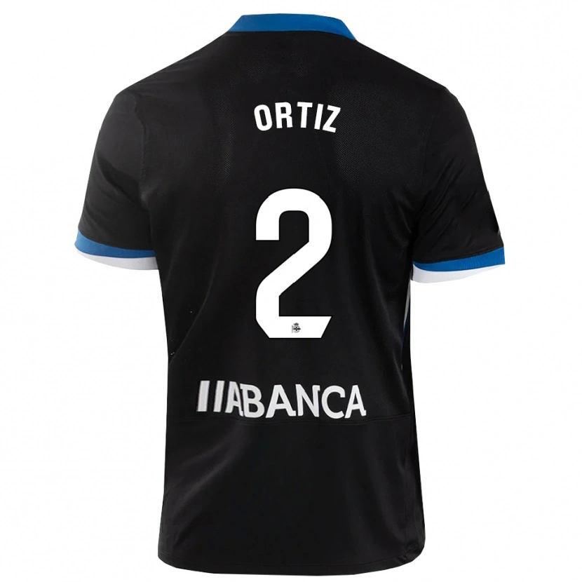 Danxen Homem Camisola Samara Ortiz #2 Preto Branco Azul Alternativa 2026/27 Camisa
