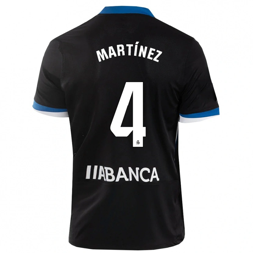 Danxen Homem Camisola Pablo Martínez #4 Preto Branco Azul Alternativa 2026/27 Camisa