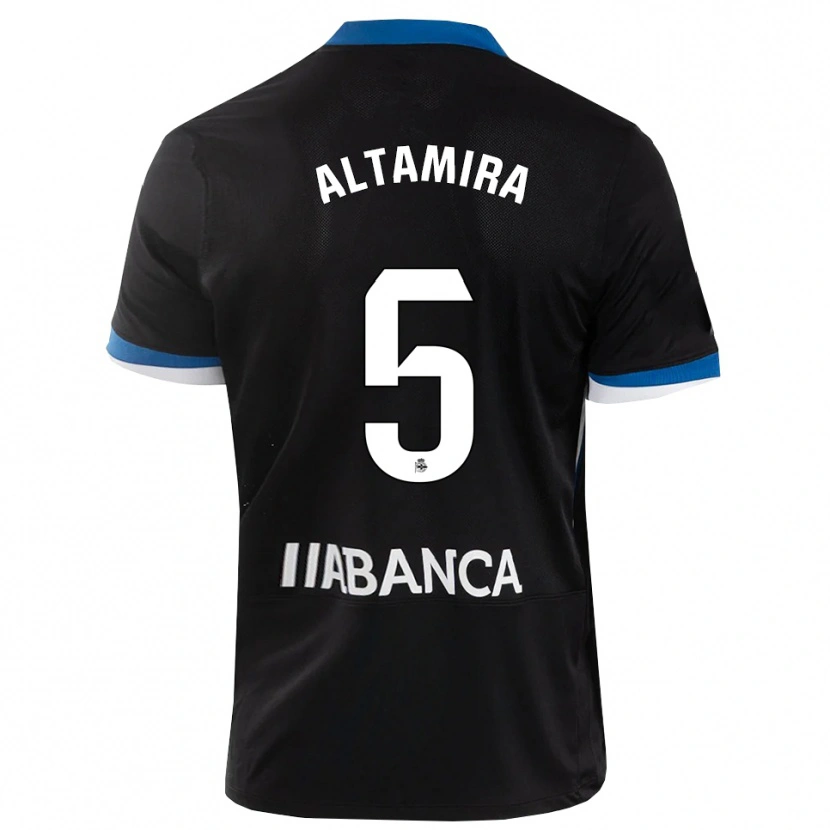 Danxen Homem Camisola Inés Altamira #5 Preto Branco Azul Alternativa 2026/27 Camisa