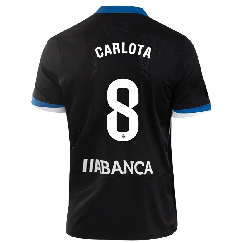 Danxen Homem Camisola Carlota Sánchez #8 Preto Branco Azul Alternativa 2026/27 Camisa