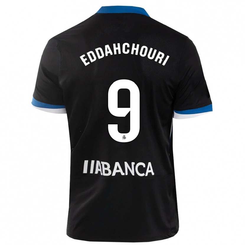 Danxen Homem Camisola Zakaria Eddahchouri #9 Preto Branco Azul Alternativa 2026/27 Camisa