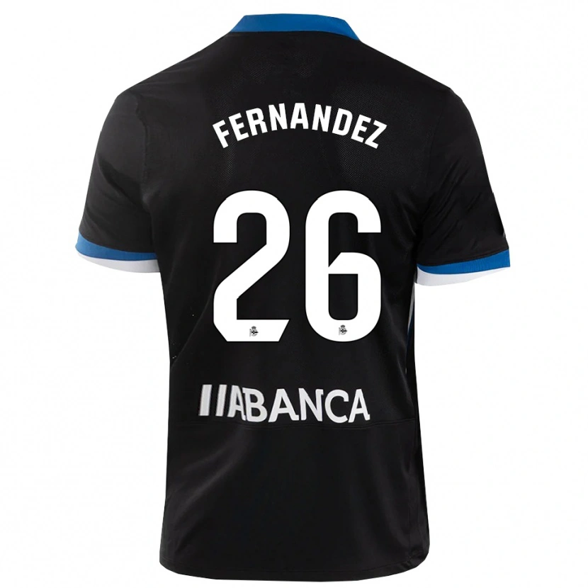 Danxen Homem Camisola Samu Fernández #26 Preto Branco Azul Alternativa 2026/27 Camisa