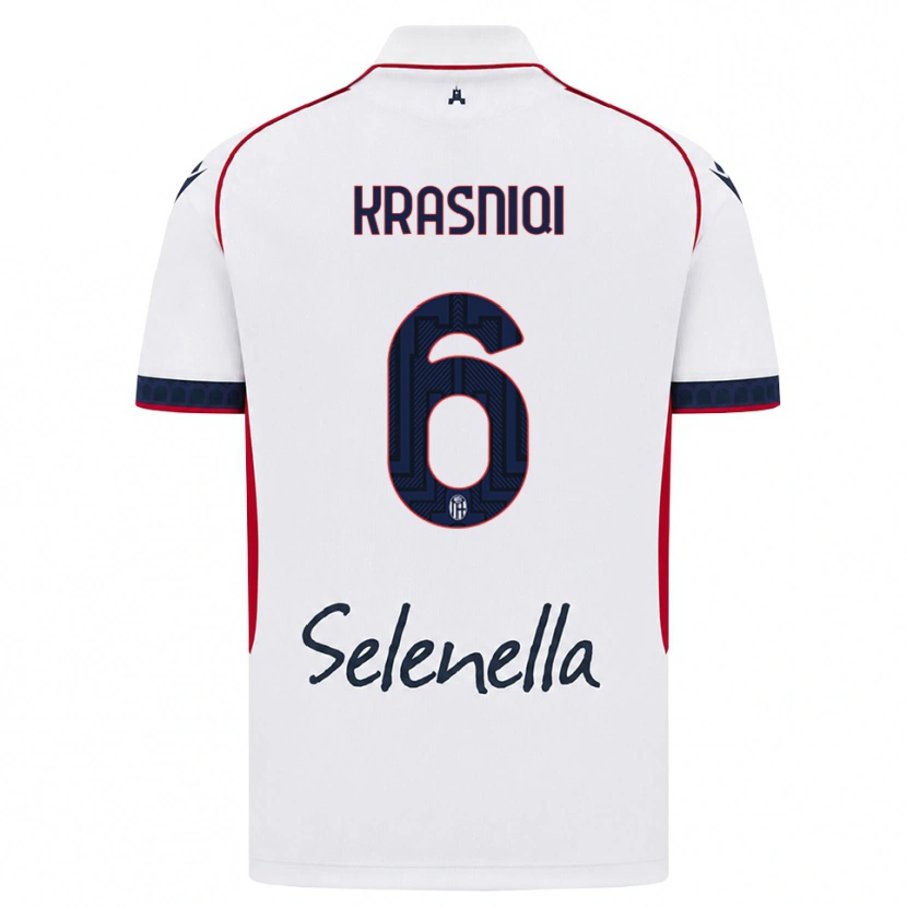 Danxen Homem Camisola Besalet Krasniqi #6 Branco Vermelho Azul Real Alternativa 2026/27 Camisa