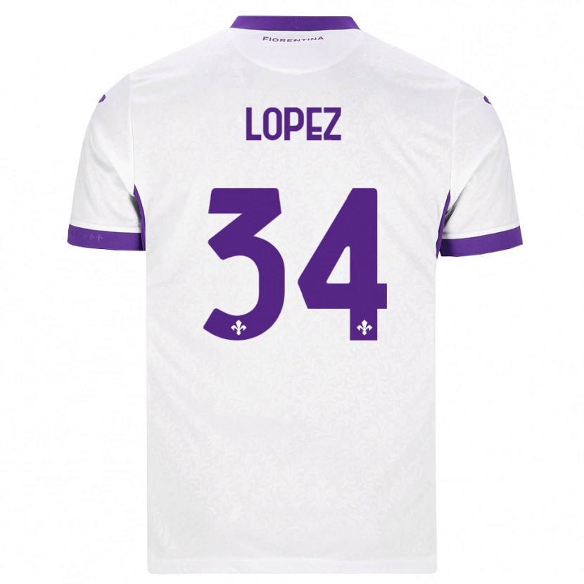 Danxen Homem Camisola Lucas López #34 Branco Roxo Alternativa 2026/27 Camisa