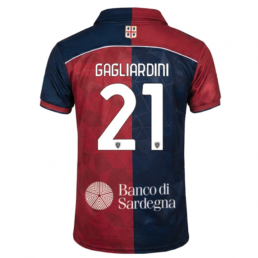 Danxen Homem Camisola Roberto Gagliardini #21 Bordô Azul Real Principal 2026/27 Camisa