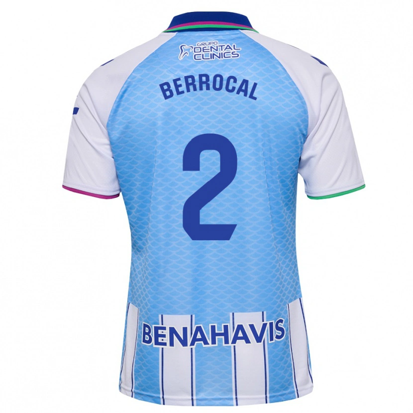 Danxen Mulher Camisola Juan Berrocal #2 Azul Céu Profundo Branco Principal 2026/27 Camisa