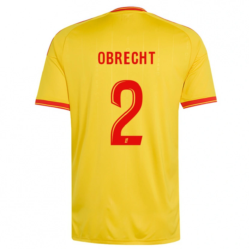 Danxen Mulher Camisola Laura Obrecht #2 Dourado Laranja Vermelho Principal 2026/27 Camisa