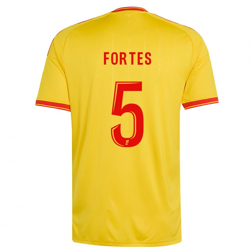 Danxen Mulher Camisola Steven Fortes #5 Dourado Laranja Vermelho Principal 2026/27 Camisa