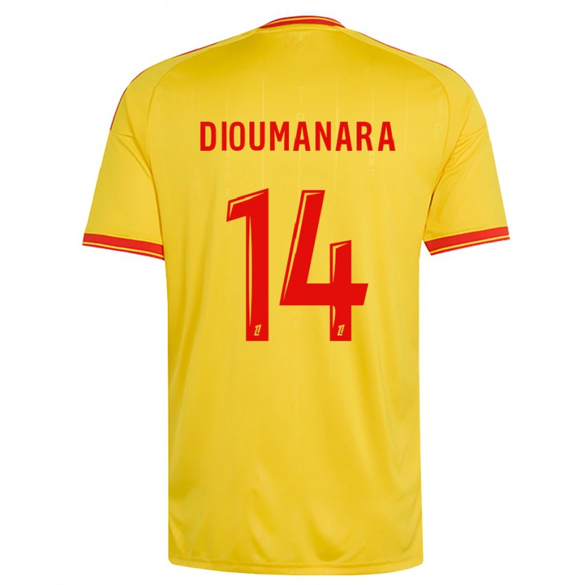 Danxen Mulher Camisola Sidi Dioumanara #14 Dourado Laranja Vermelho Principal 2026/27 Camisa