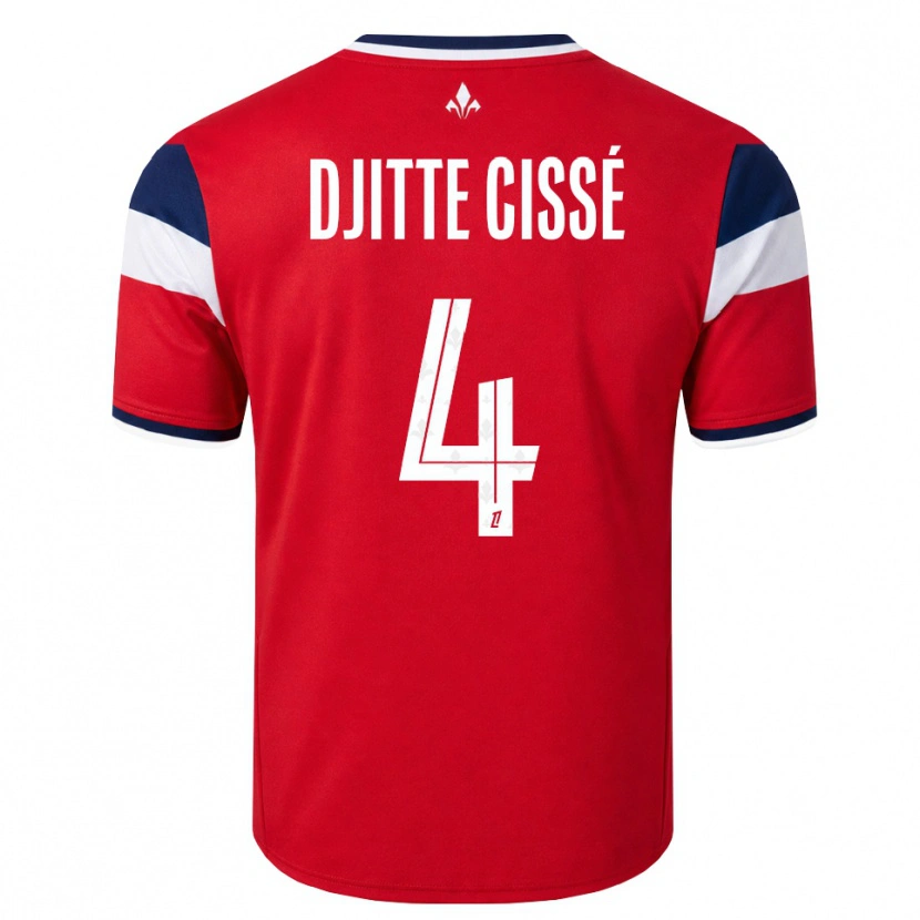Danxen Mulher Camisola Babacar Djitte Cissé #4 Vermelho Branco Azul Real Principal 2026/27 Camisa