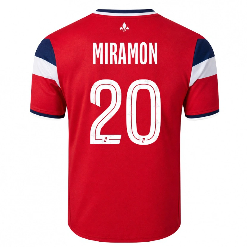 Danxen Mulher Camisola Ignacio Miramón #20 Vermelho Branco Azul Real Principal 2026/27 Camisa