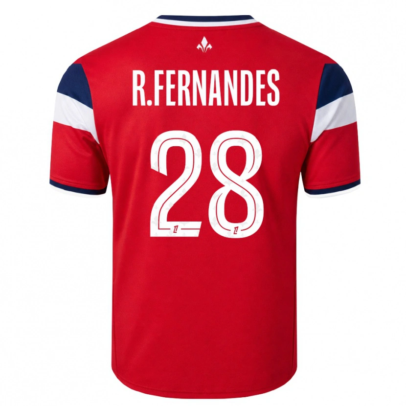 Danxen Mulher Camisola Rafael Fernandes #28 Vermelho Branco Azul Real Principal 2026/27 Camisa
