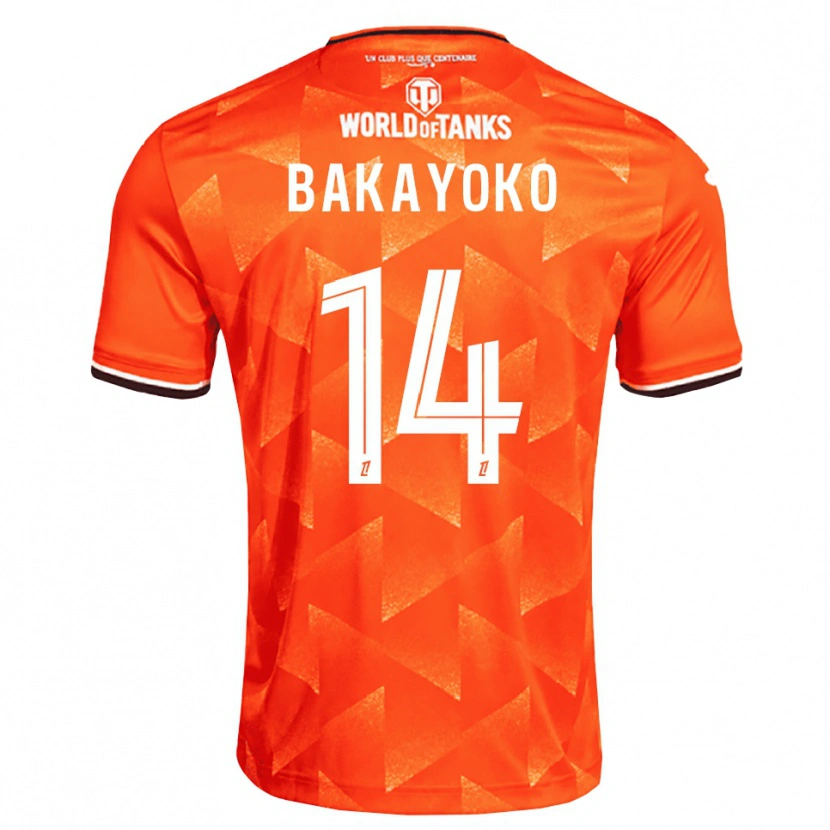 Danxen Mulher Camisola Tiemoué Bakayoko #14 Laranja Branco Preto Principal 2026/27 Camisa