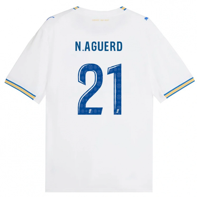 Danxen Mulher Camisola Nayef Aguerd #21 Azul Dodger Branco Principal 2026/27 Camisa