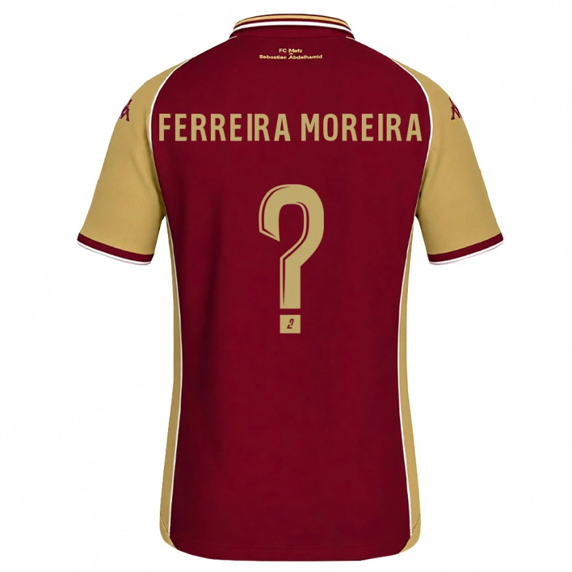 Danxen Mulher Camisola Ruben Ferreira Moreira #0 Dourado Vermelho Escuro Principal 2026/27 Camisa