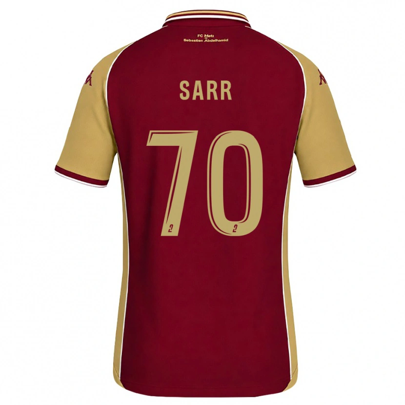 Danxen Mulher Camisola Bouna Sarr #70 Dourado Vermelho Escuro Principal 2026/27 Camisa