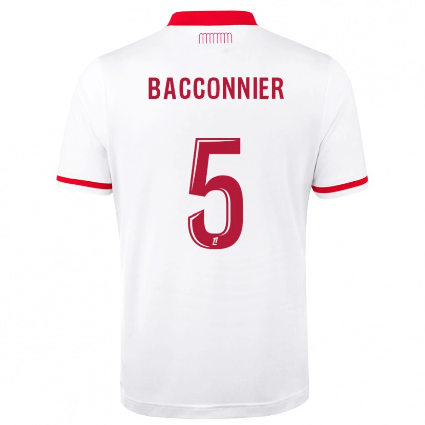 Danxen Mulher Camisola Kévin Bacconnier #5 Vermelho Branco Principal 2026/27 Camisa