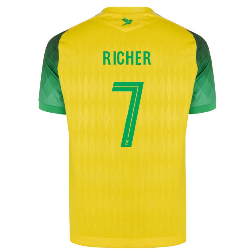 Danxen Mulher Camisola Nolan Richer #7 Amarelo Verde Vermelho Principal 2026/27 Camisa