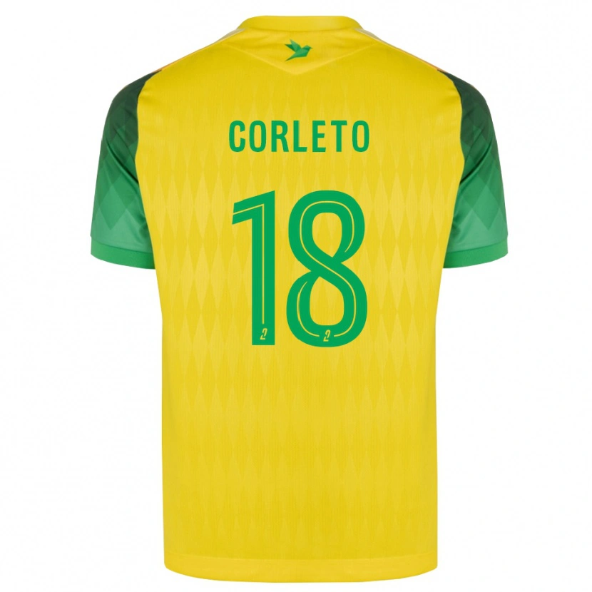 Danxen Mulher Camisola Naël Corleto #18 Amarelo Verde Vermelho Principal 2026/27 Camisa