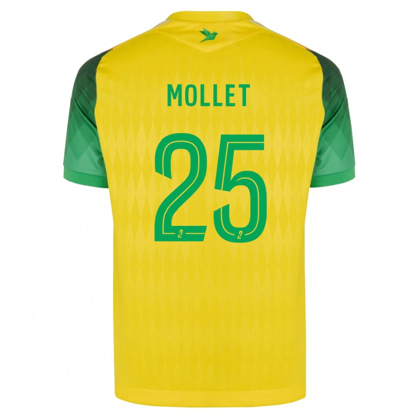 Danxen Mulher Camisola Florent Mollet #25 Amarelo Verde Vermelho Principal 2026/27 Camisa