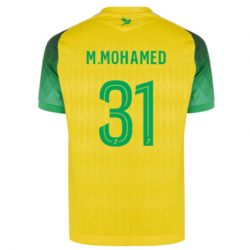 Danxen Mulher Camisola Mostafa Mohamed #31 Amarelo Verde Vermelho Principal 2026/27 Camisa
