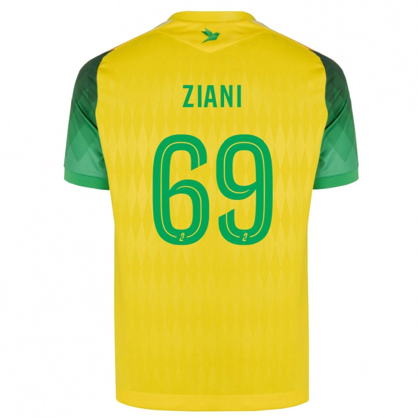 Danxen Mulher Camisola Sacha Ziani #69 Amarelo Verde Vermelho Principal 2026/27 Camisa
