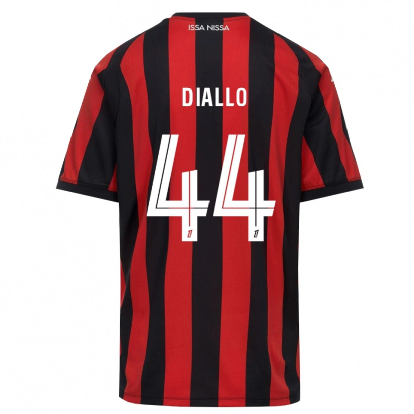 Danxen Mulher Camisola Zoumana Diallo #44 Vermelho Preto Branco Principal 2026/27 Camisa