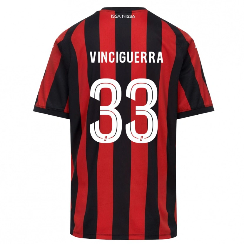 Danxen Mulher Camisola Pauline Vinciguerra #33 Vermelho Preto Branco Principal 2026/27 Camisa