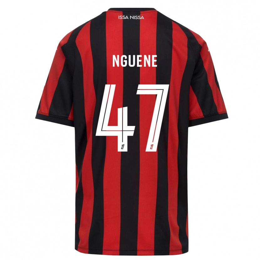Danxen Mulher Camisola Bernard Nguene #47 Vermelho Preto Branco Principal 2026/27 Camisa