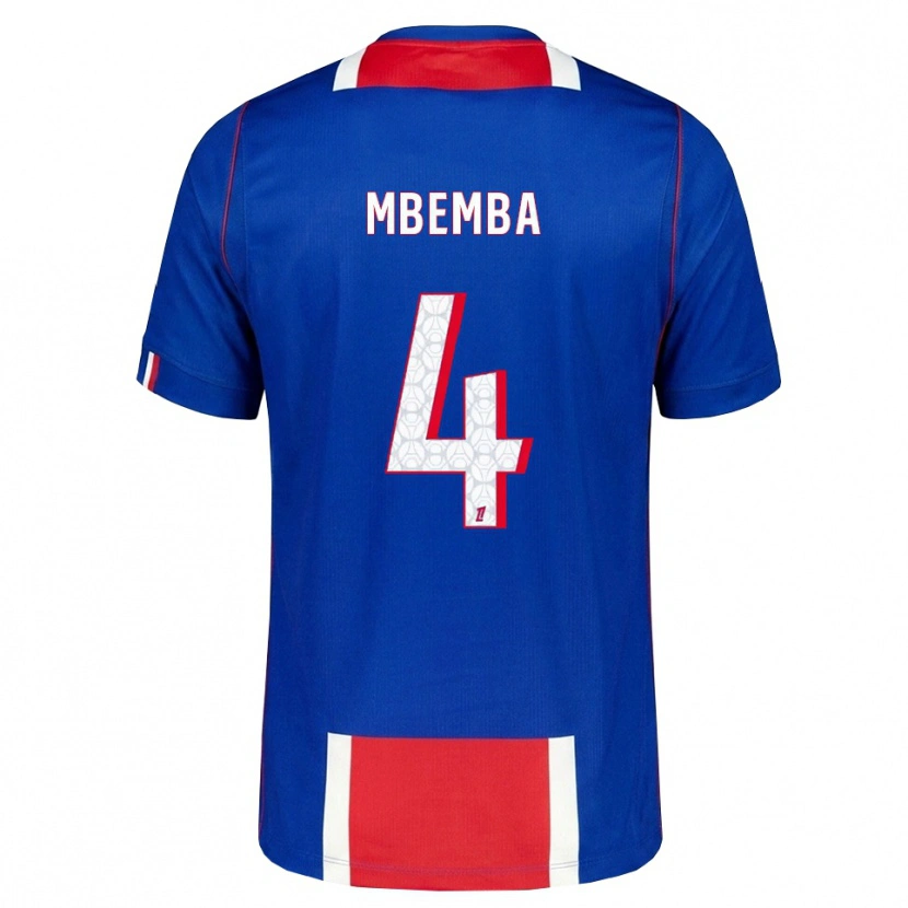 Danxen Mulher Camisola Stanislas Mbemba #4 Vermelho Branco Azul Principal 2026/27 Camisa