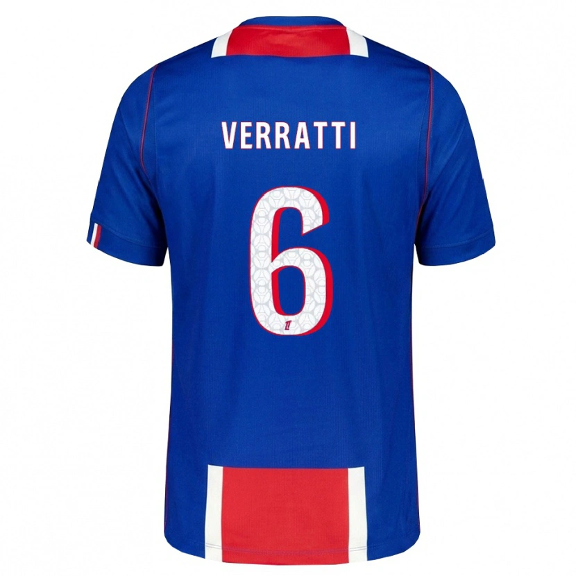 Danxen Mulher Camisola Marco Verratti #6 Vermelho Branco Azul Principal 2026/27 Camisa
