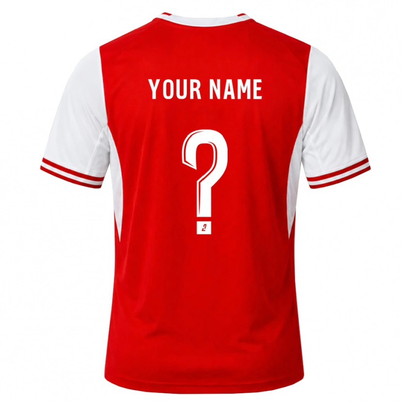 Danxen Mulher Camisola Seu Nome #0 Vermelho Branco Principal 2026/27 Camisa