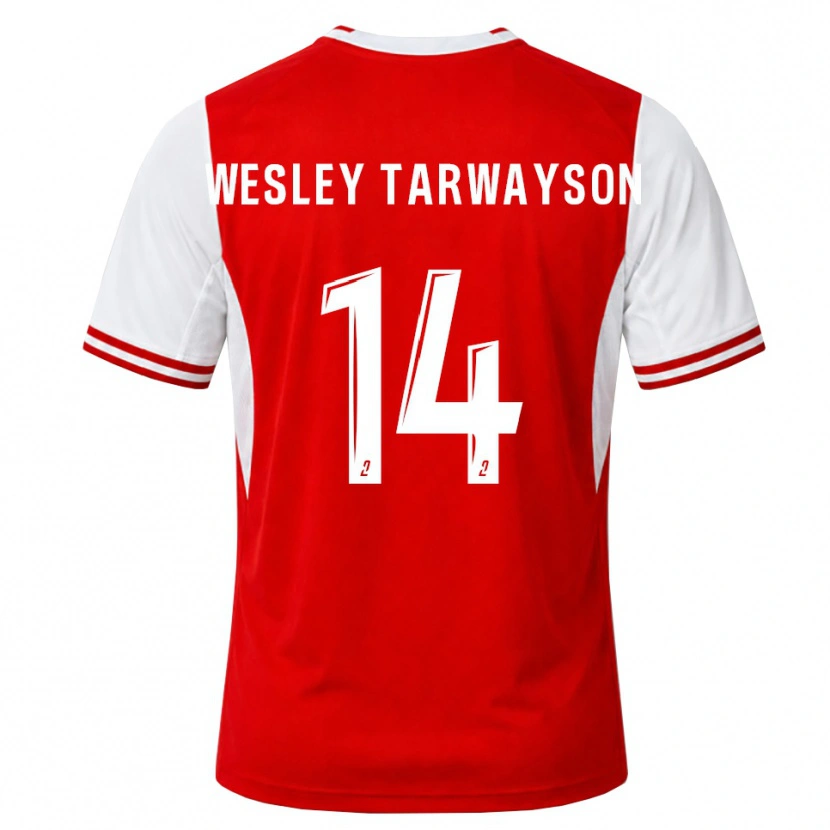 Danxen Mulher Camisola James Wesley Tarwayson #14 Vermelho Branco Principal 2026/27 Camisa