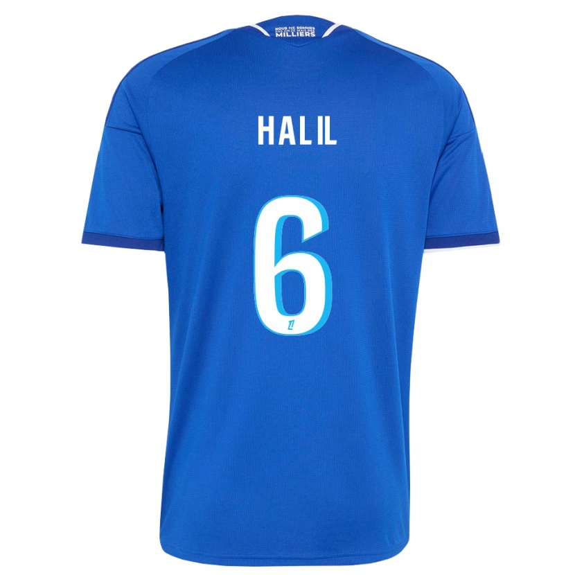 Danxen Mulher Camisola Fouad Halil #6 Azul Real Branco Principal 2026/27 Camisa