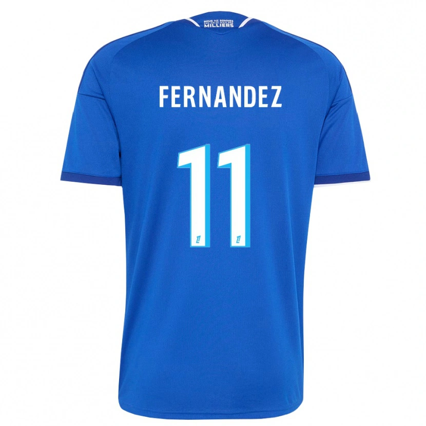 Danxen Mulher Camisola Elies Araar Fernandez #11 Azul Real Branco Principal 2026/27 Camisa