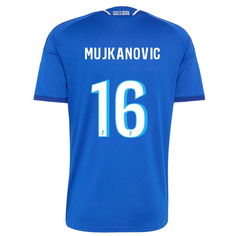 Danxen Mulher Camisola Edin Mujkanovic #16 Azul Real Branco Principal 2026/27 Camisa