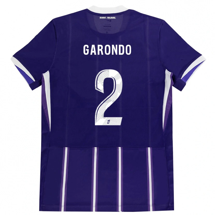 Danxen Mulher Camisola Thibaud Garondo #2 Roxo Branco Principal 2026/27 Camisa