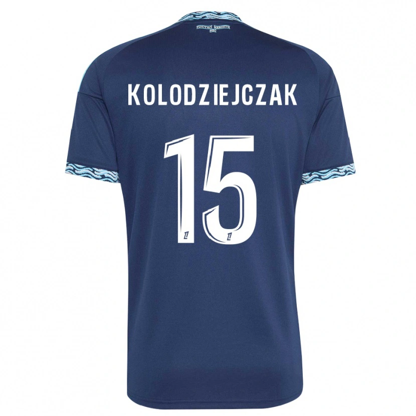 Danxen Mulher Camisola Timothée Kolodziejczak #15 Azul Aço Branco Principal 2026/27 Camisa