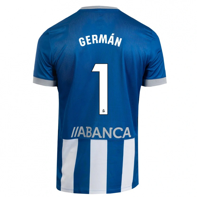 Danxen Mulher Camisola Germán Parreño #1 Azul Cinza Branco Principal 2026/27 Camisa