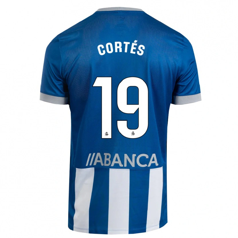 Danxen Mulher Camisola Pablo Cortés #19 Azul Cinza Branco Principal 2026/27 Camisa