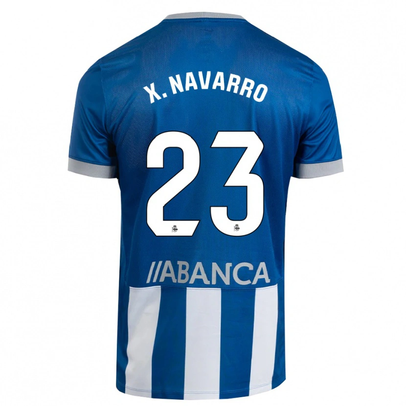 Danxen Mulher Camisola Ximo Navarro #23 Azul Cinza Branco Principal 2026/27 Camisa