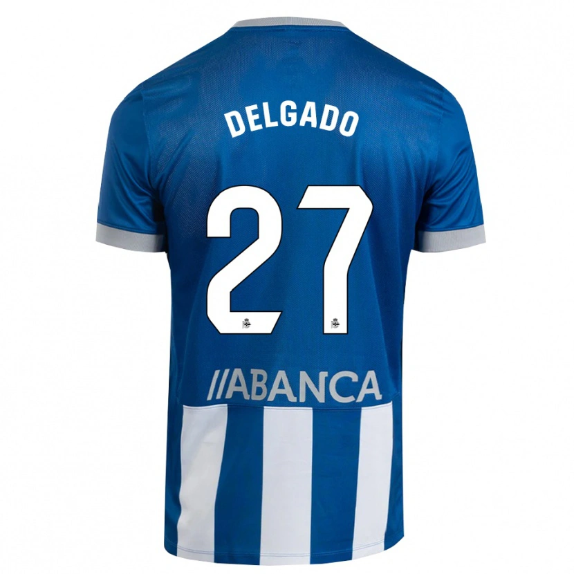 Danxen Mulher Camisola Álex Delgado #27 Azul Cinza Branco Principal 2026/27 Camisa