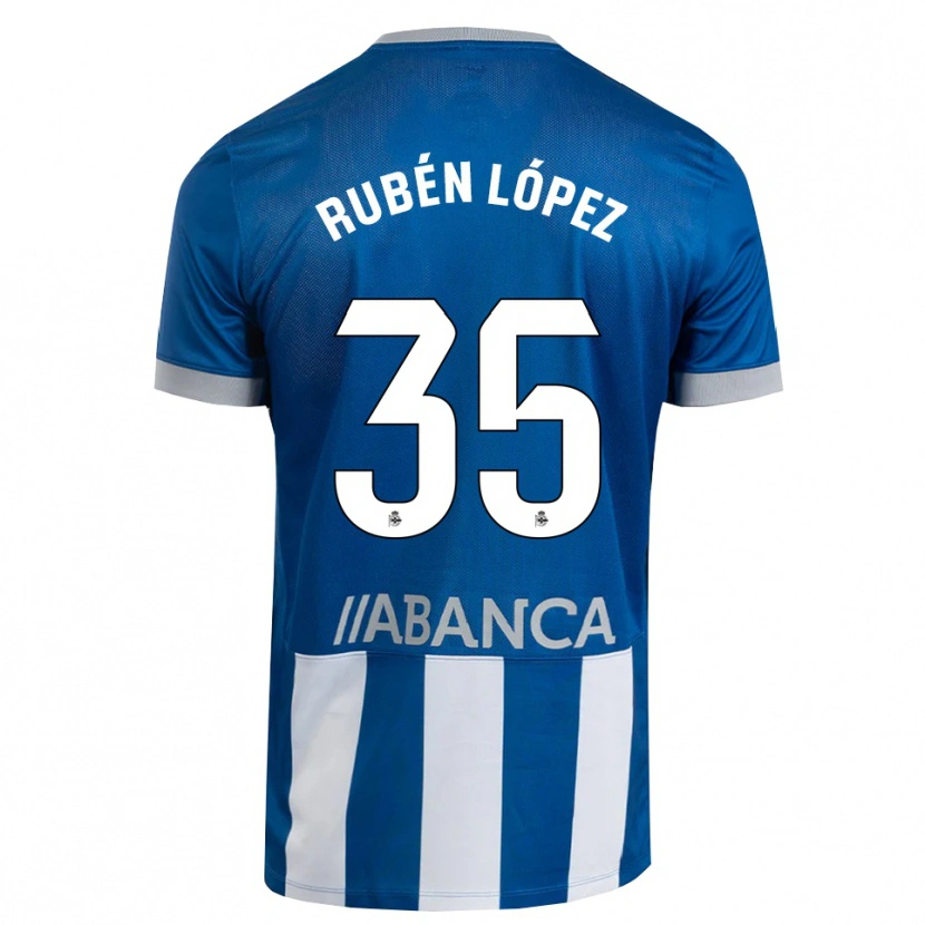 Danxen Mulher Camisola Rubén López #35 Azul Cinza Branco Principal 2026/27 Camisa