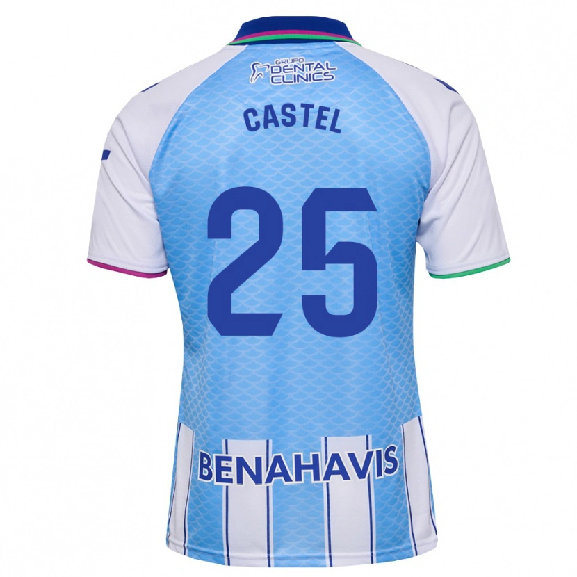 Danxen Mulher Camisola Sergio Castel #25 Azul Céu Profundo Branco Principal 2026/27 Camisa