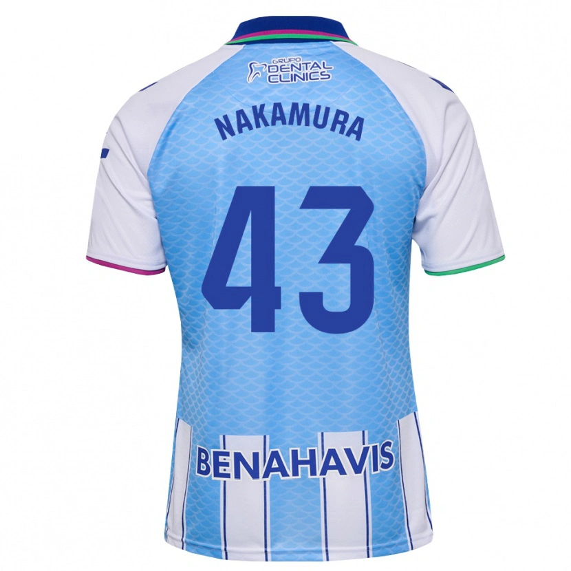 Danxen Mulher Camisola Mare Nakamura #43 Azul Céu Profundo Branco Principal 2026/27 Camisa
