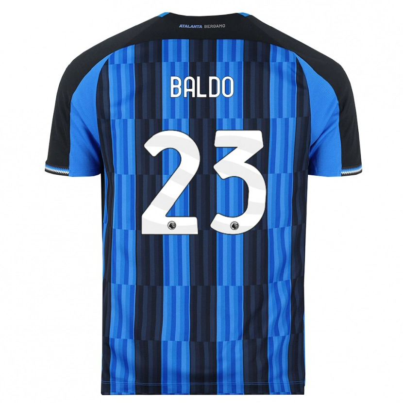 Danxen Mulher Camisola Nicolò Baldo #23 Azul Preto Vermelho Principal 2026/27 Camisa